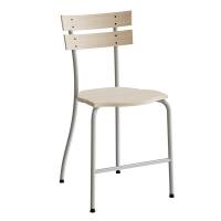 Suzette 146 elevstol i massiv birk med fodstøtte og alugråt stel