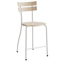 Suzette 146 elevstol i massiv birk og fodst&oslash;tte med hvidt stel