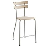 Suzette 146 elevstol i massiv birk og fodstøtte med alugråt stel