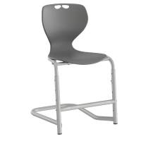 Tarris elevstol med gr&aring;t s&aelig;de, s&oslash;lv stel og fodst&oslash;tte