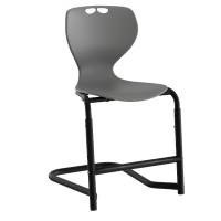 Tarris elevstol med gr&aring;t s&aelig;de, sort stel og fodst&oslash;tte