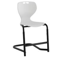 Tarris elevstol med hvidt sæde, sort stel og fodstøtte