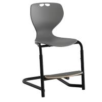Tarris elevstol med gråt sæde, sort stel og fodplade