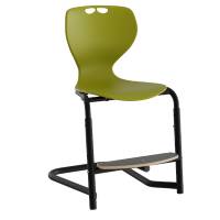 Tarris elevstol med oliven grønt sæde, sort stel og fodplade