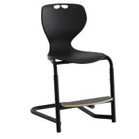 Tarris elevstol med sort sæde, sort stel og fodplade