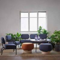 Sofa Tittin 3-personers med koldskumspolstring og stålstel i blå