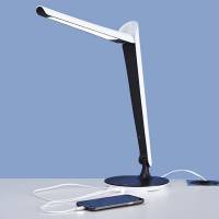 LED bordlampe Tulip med touchbetjening og USB-port, hvid/sort