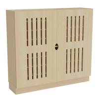 Viken madrasskab i birk laminat med plads til 8 madrasser