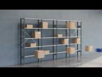 Lagerreol V06 startfag med &aring;ben gavl 2100x1000x600mm galvaniseret