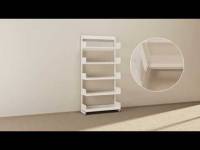 Kontorreol i stål til gulv 1900x600x300mm hvid