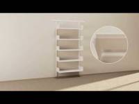 Kontorreol i stål til væg 1500x900x400mm hvid grundsektion