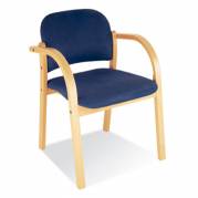 Elva konferencestol med bøg stel og blå stof