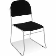 Vesta konferencestol med alugrå ben og sort stof