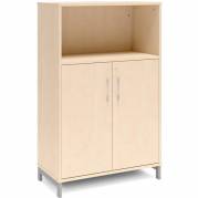 Office kontorskab 1275x800mm birk med alugråt stel