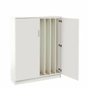 Sova madrasskab i hvid laminat med plads til 8 madrasser