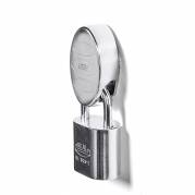 Garderobeskab 3x400mm med lige tag, 3 rum i højden med blå døre og greb til hængelåse