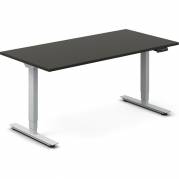 Office hæve-sænkebord 160x80cm antracit med sølv stel