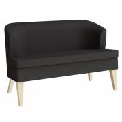 Sofa Helan 2-personers i sort tekstil med ben i massiv birk