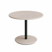Cafébord Ø70cm, højde 57cm hvidpigmenteret ask på sortoliven stel