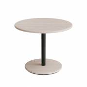 Caf&eacute;bord &Oslash;70cm, h&oslash;jde 57cm hvidpigmenteret ask p&aring; sortoliven stel