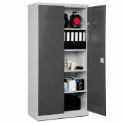 St&aring;lskab ASHV med 4 hylder 1980x980x570mm antracit d&oslash;re