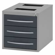 Skuffesektion GBP 380x375x485mm med 3 låsbare skuffer