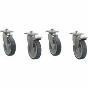 Hjuls&aelig;t til benbukke, fileb&aelig;nk og industribord, s&aelig;t a 4 stk