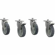 Hjuls&aelig;t til benbukke, fileb&aelig;nk og industribord, s&aelig;t a 4 stk