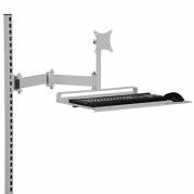 Sk&aelig;rm - og tastaturholder til montering i perforerede s&oslash;jler