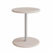 Taburet Donut &Oslash;36cm, 45cm h&oslash;j i hvidpigmenteret ask p&aring; alugr&aring;t stel