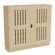 Viken madrasskab i birk laminat med plads til 8 madrasser