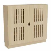 Viken madrasskab i birk laminat med plads til 8 madrasser