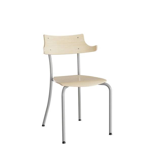 Elevstol Strong HATT i birk laminat med alugr&aring;t stel