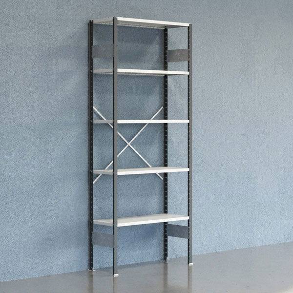 Lagerreol V06 startfag med &aring;ben gavl 2500x1000x400mm lakeret