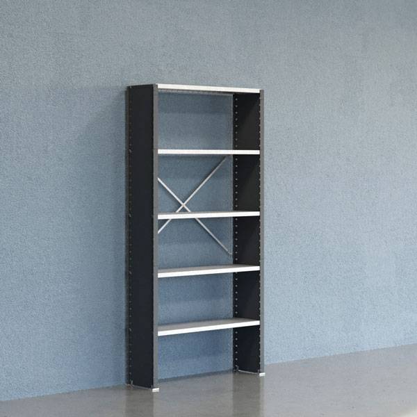 Lagerreol V06 startfag med lukket gavl 2100x1000x300mm galvaniseret