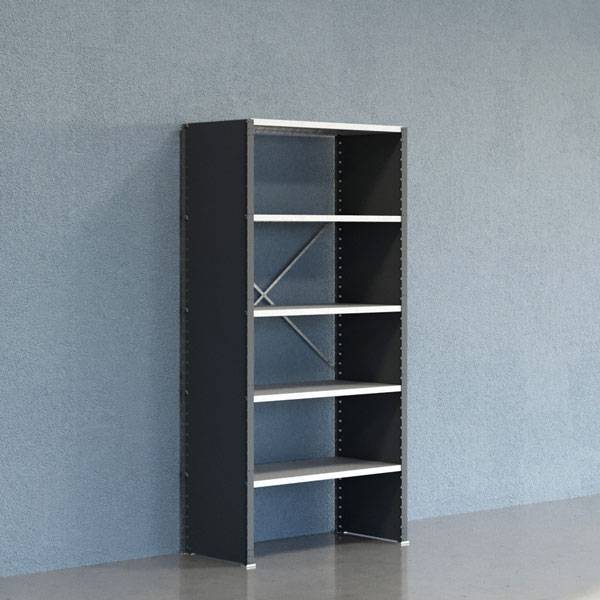 Lagerreol V06 startfag med lukket gavl 2100x1000x500mm galvaniseret