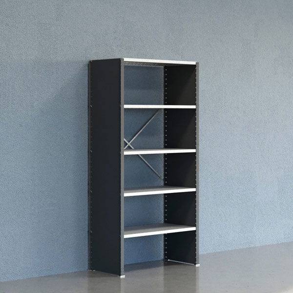 Lagerreol V06 startfag med lukket gavl 2100x1000x500mm galvaniseret