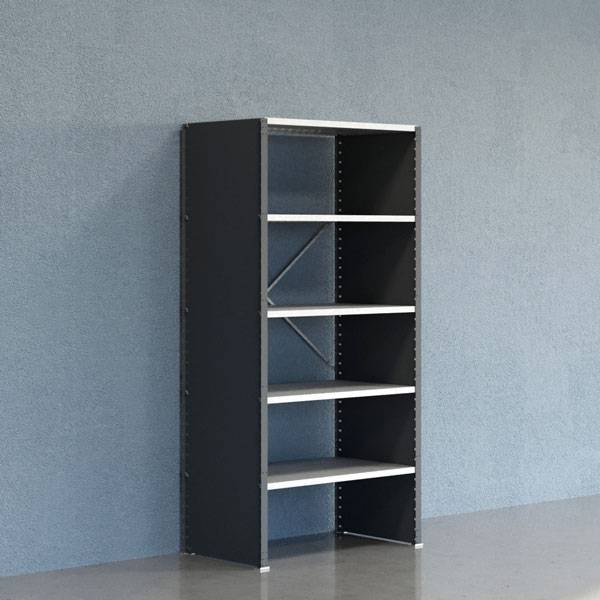 Lagerreol V06 startfag med lukket gavl 2100x1000x600mm galvaniseret