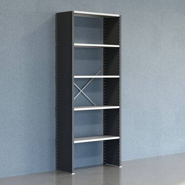 Lagerreol V06 startfag med lukket gavl 2500x1000x400mm galvaniseret