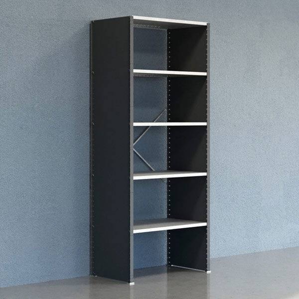 Lagerreol V06 startfag med lukket gavl 2500x1000x600mm galvaniseret