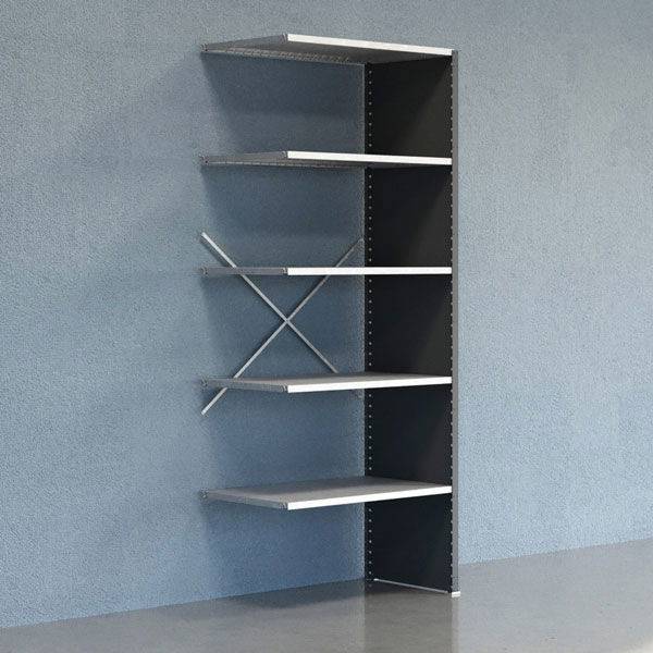 Lagerreol V06 udvidelsesfag med lukket gavl 2500x1000x600mm galvaniseret