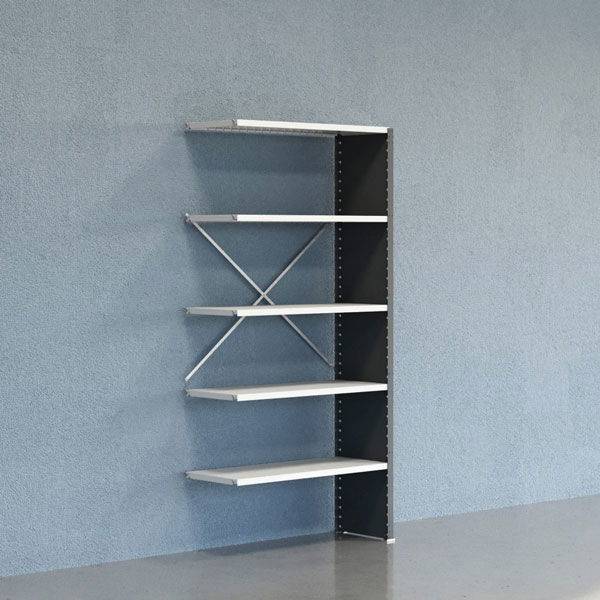 Lagerreol V06 udvidelsesfag med lukket gavl 2100x1000x400mm lakeret