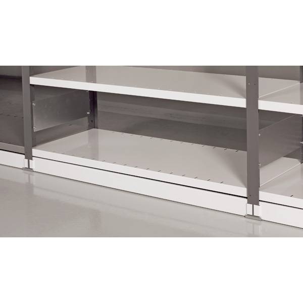 Sokkelskinne til V06 lagerreoler 60x1000mm, lys gr&aring;