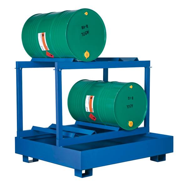 Spildbakke til sikker opbevaring af 4 liggende t&oslash;nder, bl&aring;