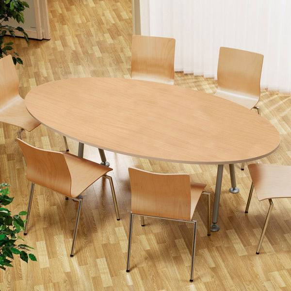 Konferencebord b&aring;dformet 200x120cm b&oslash;g laminat