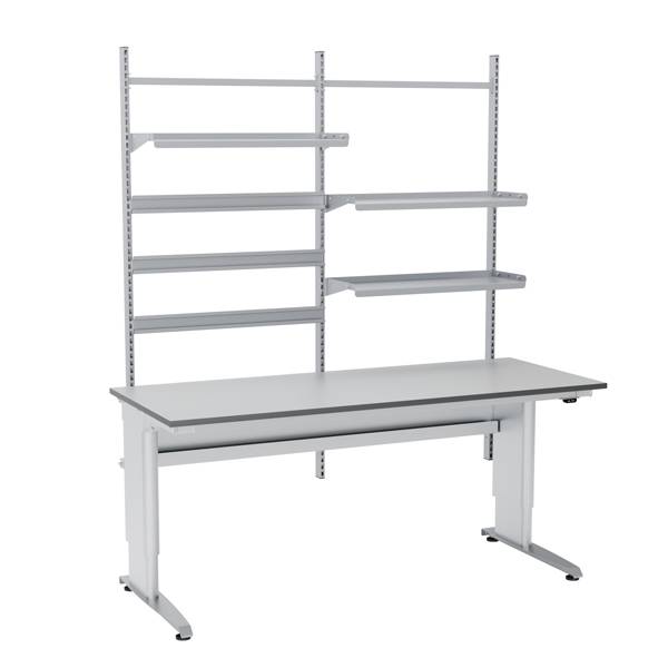 Arbejdsbord ErgoMulti 2.0 Model 1 2000x800mm HPL bordplade, gr&aring;