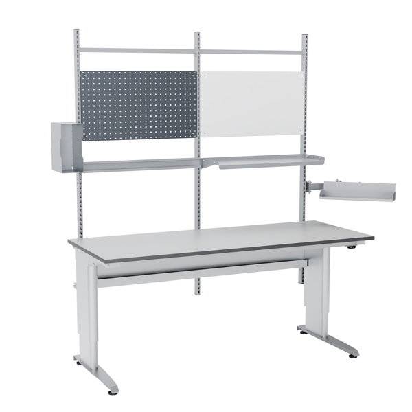 Arbejdsbord ErgoMulti 2.0 Model 3 2000x800mm HPL bordplade, gr&aring;