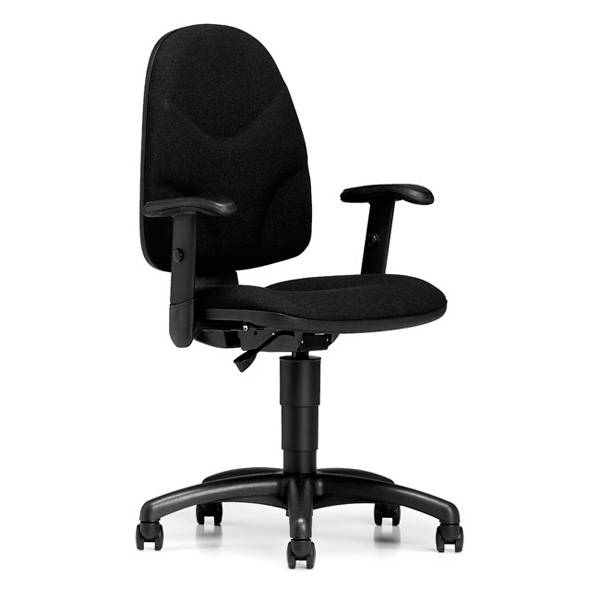 Webstar kontorstol med arml&aelig;n og hjul til bl&oslash;de gulve sort