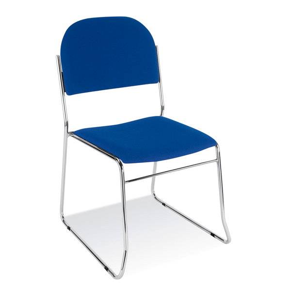 Vesta konferencestol med krom ben og bl&aring; stof
