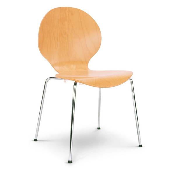 Cafestol VI standard med krom stel og bøg laminat